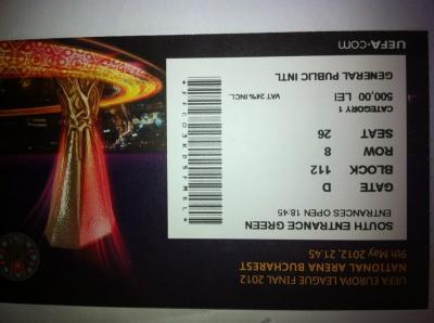 Entradas UEFA 2012 Bucarest
