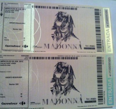 Vendo boli bic y regalo 2 entradas concierto Madonna Palau Sant Jordi 20/6