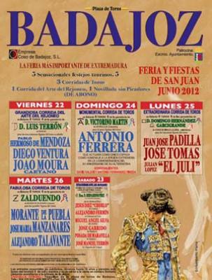 ENTRADAS JOSE TOMAS BADAJOZ 25 DE JUNIO