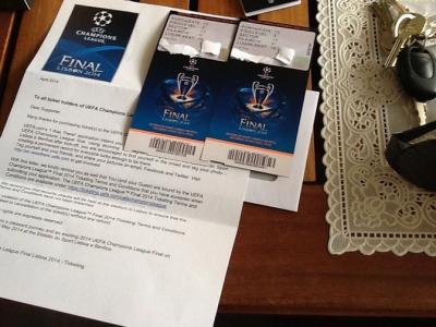 Vendo 2 Entradas Categoría 1 para la Final de la UEFA Champions League Lisboa 2014
