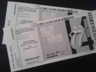 vendo dos boli BIC y regalo dos entradas de pista para ROLLING STONES en Madrid