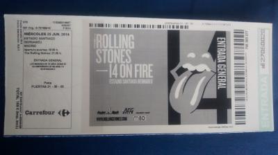 ENTRADA PISTA ROLLING STONES MADRID