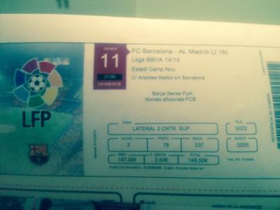 Vendo boli Bic y de regalo 2 entradas Barça-Atletico Madrid