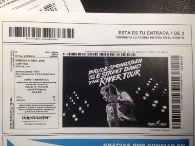 2 BOLIS BIC+ REGALO 2 ENTRADAS BRUCE SPRINGSTEEN BARCELONA 14 MAYO 2016