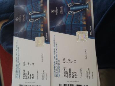 4 Entradas Uefa Champions League Cat 1! MILANO!!!!