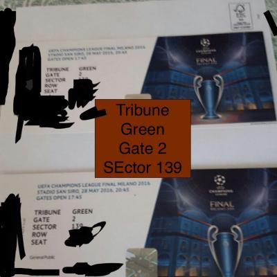 2 Entradas CHAMPIONS LEAGUE FINAL MILAN CAT.3 RealMadrid Atletic