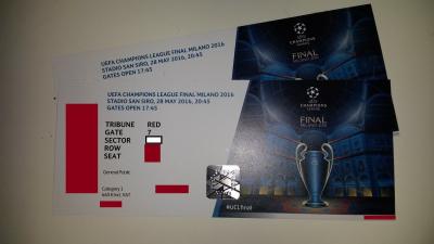 2 entradas-UEFA CHAMPIONS LEAGUE FINAL Milan - CAT 1