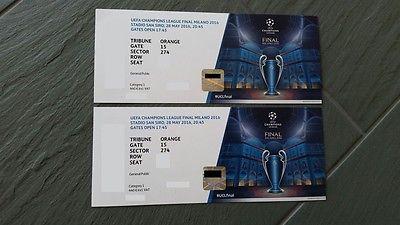 2 entradas UEFA CHAMPIONS LEAGUE FINAL Milan - CAT 1
