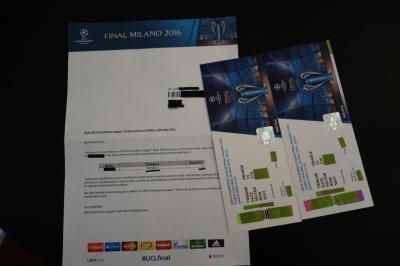 Vendo 2 ENTRADAS CAT 1 CHAMPIONS LEAGUE FINAL 2016 Milan
