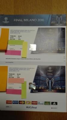 6 Entradas Uefa Champions League Cat 3! MILANO=600€ CADA ENTRADA