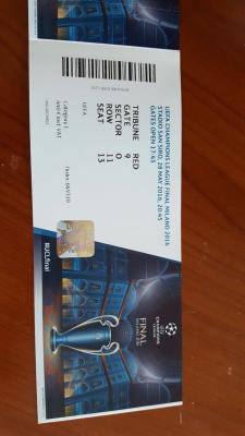 2 Entradas Cat 1 Final Champions League 2016 entre el Real Madrid VS Atletico de Madrid