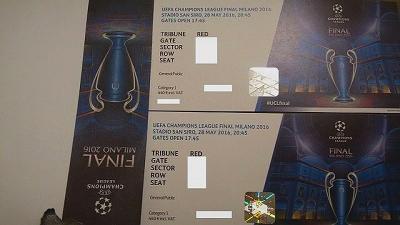 6 Entradas Cat.1 Uefa Champions League Final 2016