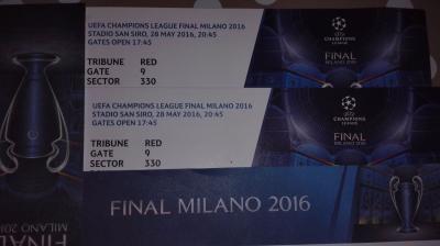 Entradas Champions League 2016 cat 1 600€ cada entrada