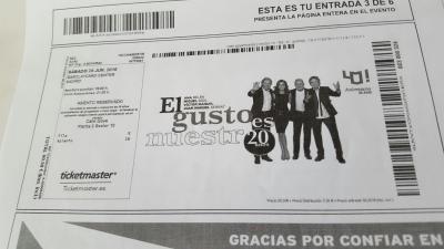 VENDO 2 ENTRADAS "EL GUSTO ES NUESTRO"