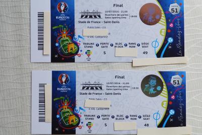 UEFA EURO 2016 Final. 2 TICKETS Categorie 2. STADE DE FRANCE.SAINT-DENIS