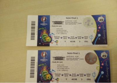 2x Entradas Semi-Final 1 EURO 2016 Gales vs Portugal