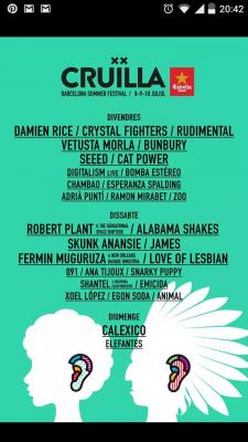 Festival Cruïlla. 2 bonos