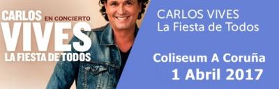 Compro Entradas del Concierto CARLOS VIVES en Coliseum A CORUñA Sábado , 1 Abril 2017