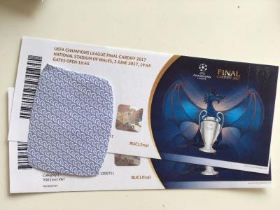 Uefa Champions League Finale Senores  2 Entradas 2017 en Cardiff 2 Entradas CAT 1