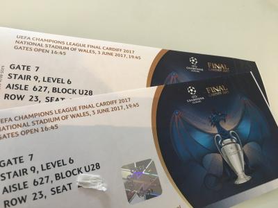 2 boletos de fútbol Champions League Finale 2017 en Cardiff-categoría 1