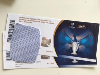 2 Entradas Uefa Champions League Final KAT 1- 3.06.2017 Cardiff