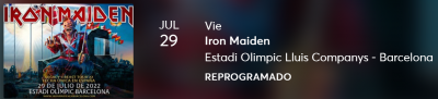 Iron Maiden 29 julio 2022